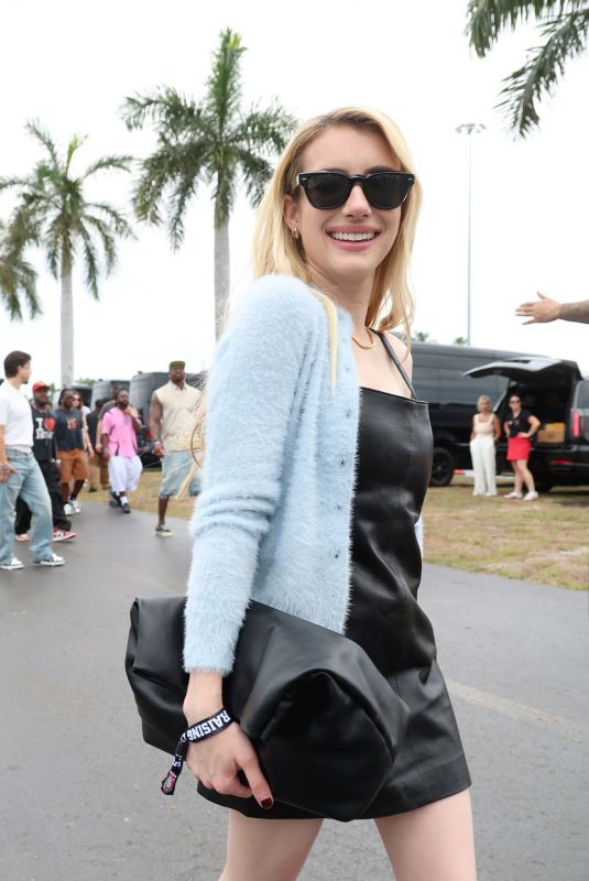 EMMA ROBERTS at Celebrity Friends for F1 Miami Grand Prix Race Hosted by Raising Cane 05/03/2025
