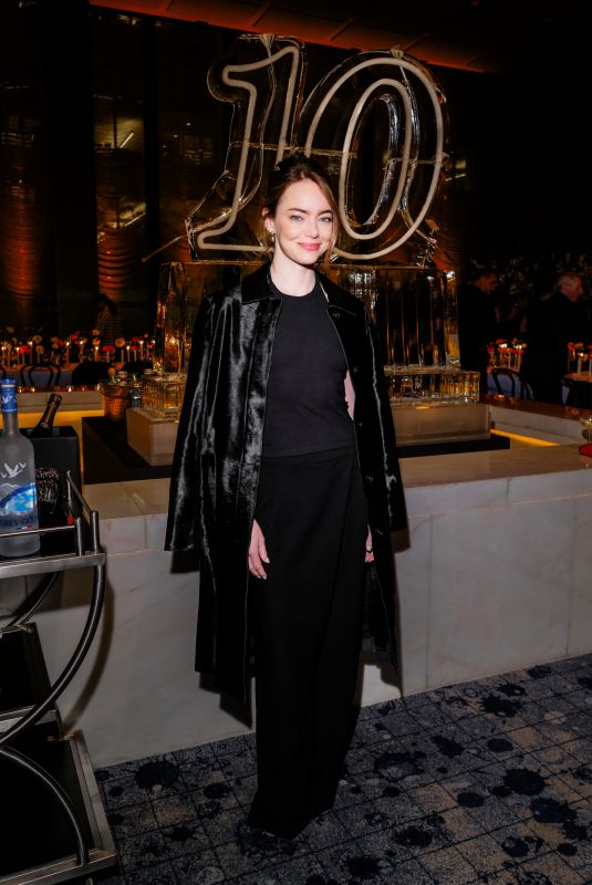 EMMA STONE at La Ligne 10th Anniversary Dinner in New York City 05/07/2026