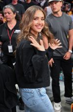 JESSICA ALBA at Game 4 of NBA Playoff Series Between L.A. Lakers and Oklahoma City Thunder in Los Angeles 05/11/2026