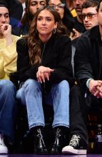 JESSICA ALBA at Game 4 of NBA Playoff Series Between L.A. Lakers and Oklahoma City Thunder in Los Angeles 05/11/2026