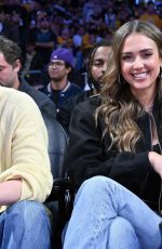 JESSICA ALBA at Game 4 of NBA Playoff Series Between L.A. Lakers and Oklahoma City Thunder in Los Angeles 05/11/2026