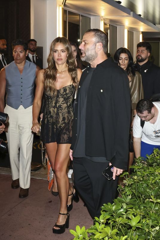 JESSICA ALBA Out for Dinner at Papi Steak in Miami Beach 05/01/2026