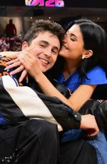 KYLIE JENNER and Timothee Chalamet at Game 4 of NBA Eastern Conference Finals in Cleveland 05/25/2026