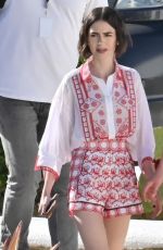 LILY COLLINS on the Set of Emily in Paris in Mykonos 05/18/2026