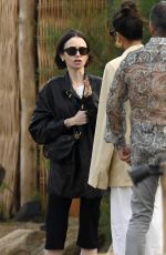 LILY COLLINS Takes a Lunch Break on the Set of Emily in Paris at Mykonos in Greece 05/23/2026