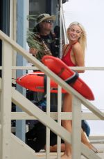 OLIVIA DUNNE in a Red Swimsuit Filming Baywatch in Los Angeles 05/05/2026