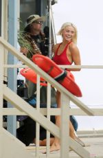 OLIVIA DUNNE in a Red Swimsuit Filming Baywatch in Los Angeles 05/05/2026