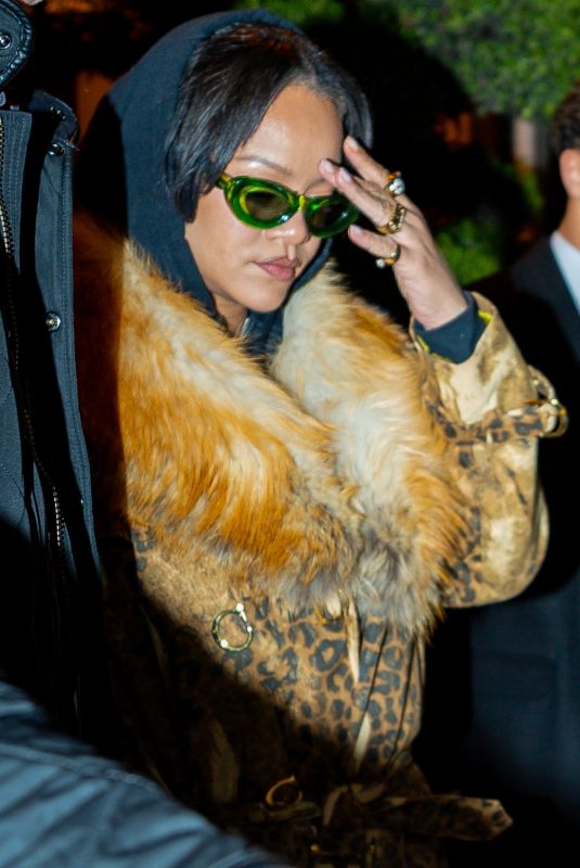 RIHANNA Out in Paris in a Leopard-print Coat with a Fur-trimmed Collar 05/20/2026
