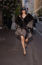 RIHANNA Wearing a Lace Bra and a Furry Coat Steps Out Met Gala Ready in New York City 05/04/2026