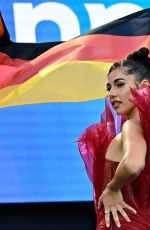 SARAH ENGELS at Turquoise Carpet of 70th Eurovision Song Contest Opening Ceremony 05/10/2026