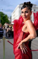 SARAH ENGELS at Turquoise Carpet of 70th Eurovision Song Contest Opening Ceremony 05/10/2026