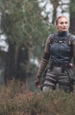 SOPHIE TURNER on the Set of Tomb Raider in England, February 2026