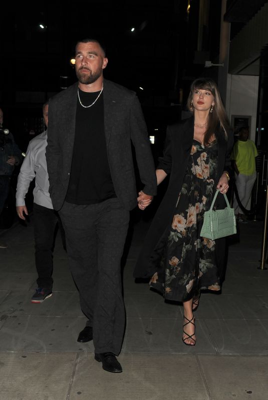 TAYLOR SWIFT and Travis Kelce Arrives at Poppy Delevingne’s 40th birthday Party in London 05/07/2026