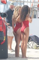 BROOKS NADER in a Red Swimsuit on the Set of Baywatch Reboot in Long Beach 06/24/2026