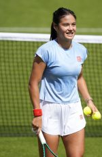 EMMA RADUCANU at a Practice Session at 2026 Wimbledon Championships in London 06/28/2026