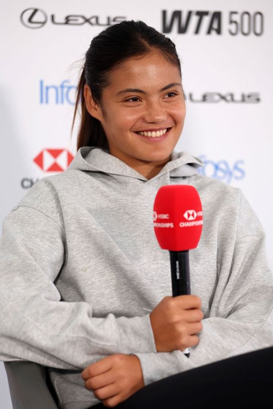 EMMA RADUCANU at a Press Conference Ahead of HSBC Championships in London 06/07/2026