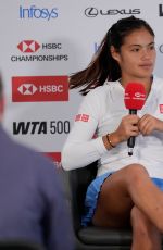 EMMA RADUCANU at Press Conference After Winning Her First Round Match at HSBC Championships in London 06/09/2026