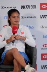 EMMA RADUCANU at Press Conference After Winning Her First Round Match at HSBC Championships in London 06/09/2026
