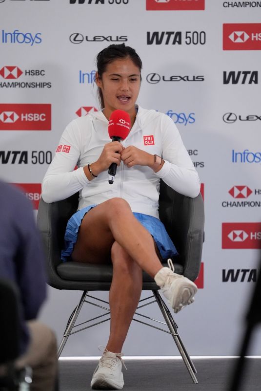 EMMA RADUCANU at Press Conference After Winning Her First Round Match at HSBC Championships in London 06/09/2026