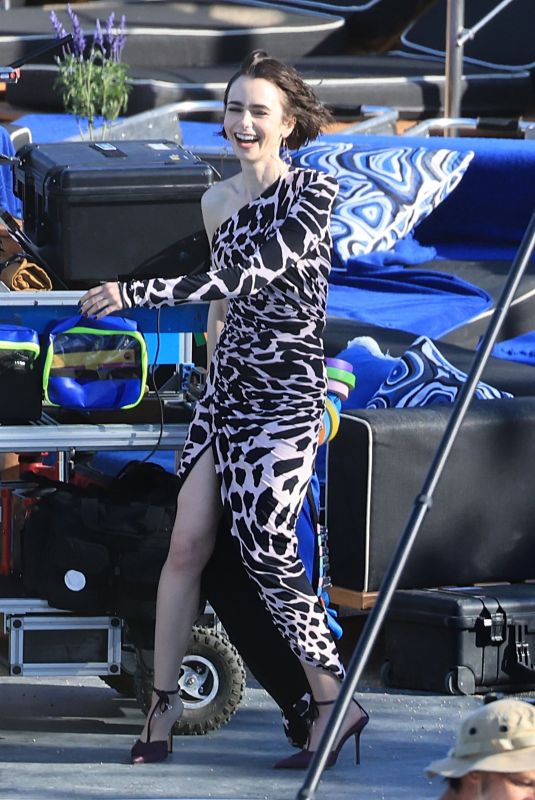 LILY COLLINS Filming Emily in Paris at Mykonos in Greece 05/26/2026