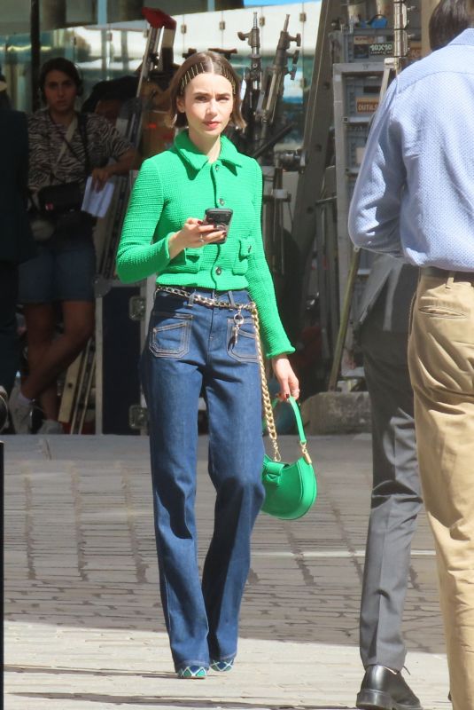 LILY COLLINS on the Set of Emily in Paris in Paris 06/16/2026