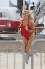 OLIVIA DUNNE in red Swimsuit on the Set of Baywatch in Los Angeles 06/03/2026