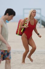 OLIVIA DUNNE in red Swimsuit on the Set of Baywatch in Los Angeles 06/03/2026