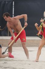 OLIVIA DUNNE in red Swimsuit on the Set of Baywatch in Los Angeles 06/03/2026