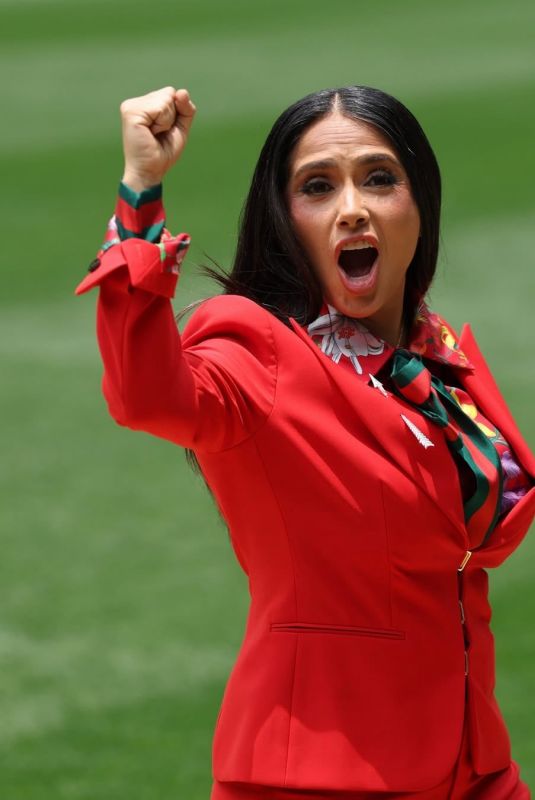SALMA HAYEK at FIFA World Cup Game USA vs Paraguay at SoFi Stadium in Inglewood 06/13/2026