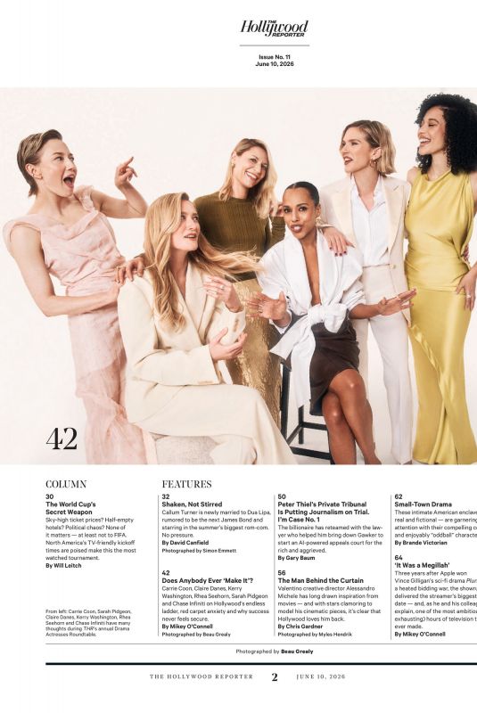 SARAH PIDGEON, CARRIE COON, CLAIRE DANES, KERRY WASHINGTON in The Hollywood Reporter, June 2026