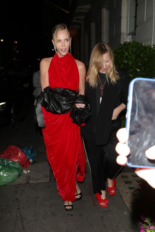 CHARLIZE THERON Arrives at The Odyssey Premiere Afterparty at Oswald’s club in Mayfair in London 07/07/2026