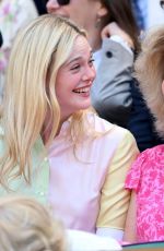 ELLE FANNING at 2026 Wimbledon Tennis Championships at All England Lawn Tennis and Croquet Club in London 07/08/2026