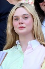 ELLE FANNING at 2026 Wimbledon Tennis Championships at All England Lawn Tennis and Croquet Club in London 07/08/2026