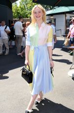 ELLE FANNING at 2026 Wimbledon Tennis Championships at All England Lawn Tennis and Croquet Club in London 07/08/2026