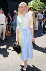 ELLE FANNING at 2026 Wimbledon Tennis Championships at All England Lawn Tennis and Croquet Club in London 07/08/2026