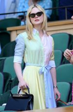 ELLE FANNING at 2026 Wimbledon Tennis Championships at All England Lawn Tennis and Croquet Club in London 07/08/2026