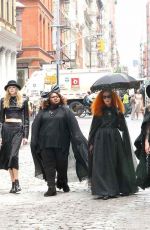 EMMA ROBERTS, SARAH PAULSON, ALEX CONSANI, GABOUREY SIDIBE, FRANCES CONROY, LESLIE GROSSMAN and AVANTIKA VANDANAPU on the Set of American Horror Story in New York 07/09/2026