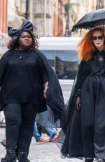 EMMA ROBERTS, SARAH PAULSON, ALEX CONSANI, GABOUREY SIDIBE, FRANCES CONROY, LESLIE GROSSMAN and AVANTIKA VANDANAPU on the Set of American Horror Story in New York 07/09/2026