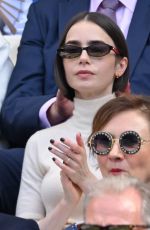 LILY COLLINS at 2026 Wimbledon Tennis Championships in London 07/11/2026
