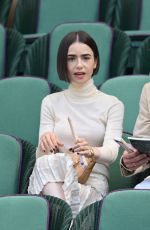 LILY COLLINS at 2026 Wimbledon Tennis Championships in London 07/11/2026