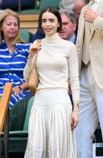 LILY COLLINS at 2026 Wimbledon Tennis Championships in London 07/11/2026