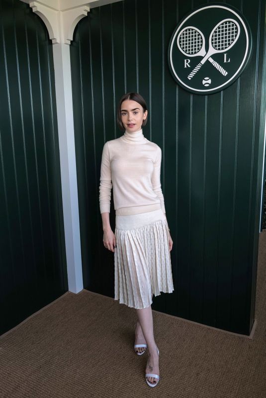 LILY COLLINS at 2026 Wimbledon Tennis Championships in London 07/11/2026