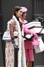 LILY COLLINS on the Set of Emily in Paris in Paris 07/02/2026