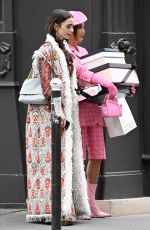 LILY COLLINS on the Set of Emily in Paris in Paris 07/02/2026