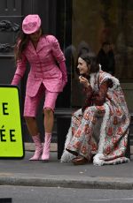 LILY COLLINS on the Set of Emily in Paris in Paris 07/02/2026
