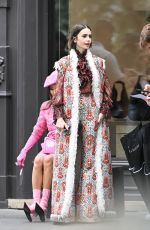 LILY COLLINS on the Set of Emily in Paris in Paris 07/02/2026