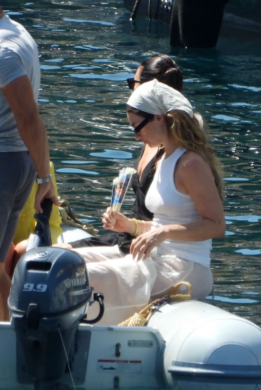 LILY JAMES On a Boat on Vacation in Portofino 07/17/2026
