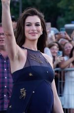 Pregnant ANNE HATHAWAY Arrives at Trocadero in Paris for Event Celebrating The Odyssey in Paris 07/07/2026