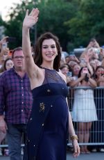 Pregnant ANNE HATHAWAY Arrives at Trocadero in Paris for Event Celebrating The Odyssey in Paris 07/07/2026