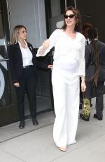 Pregnant ANNE HATHAWAY Out at Hudson Square in New York City 07/16/2026